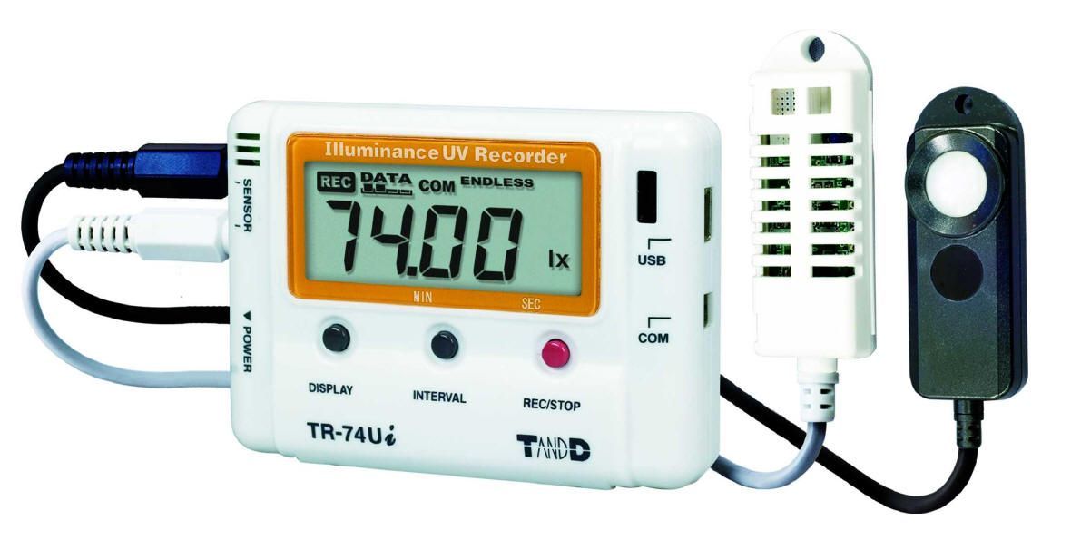 T&D TR-74Ui Data Logger: Aydınlık Ultraviyole Işık, Sıcaklık ve Nem Ölçüm + Kayıt Aygıtı