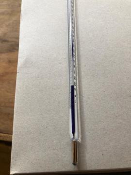 Çubuk tip termometre -10 450°C:1°C Mavi prizmatik kapilerli