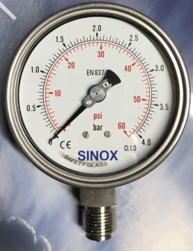 Manometre komple paslanmaz alttan  4BAR